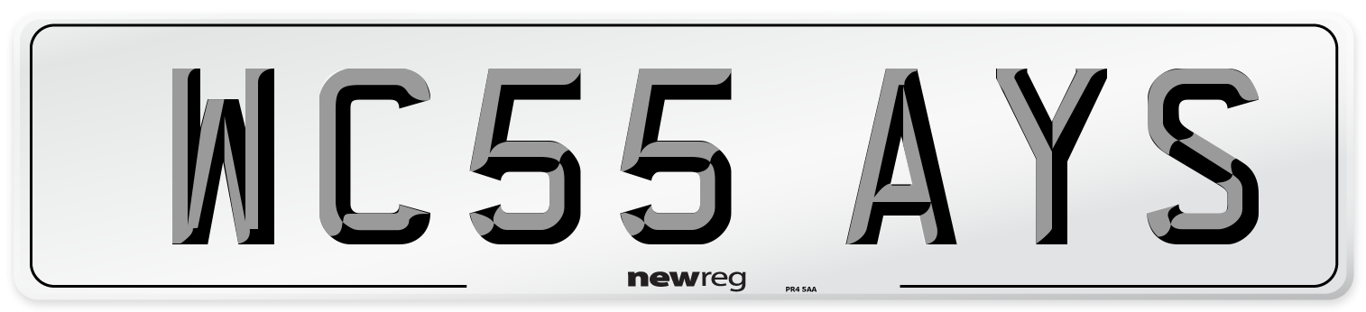 WC55 AYS Number Plate from New Reg